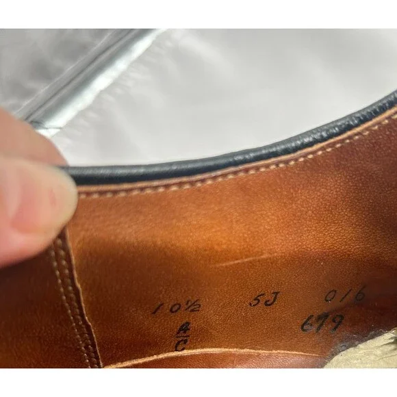 VINTAGE Alden 637 Wingtip Oxford Black Leather Dress Shoes- Truflare Sz 10.5 A/C - Picture 9 of 13